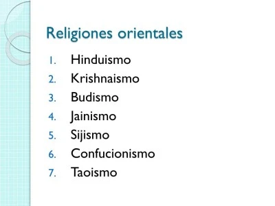 Principales religiones orientales: hinduismo, budismo